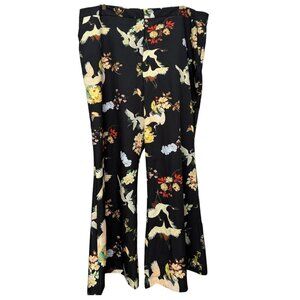 NEW Rara Avis by Iris Apfel Pants Plus Size 24W Asian Cranes Black Artsy Flare